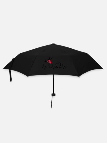 Heartbeat with heart ballet3 - Umbrella (small) - black