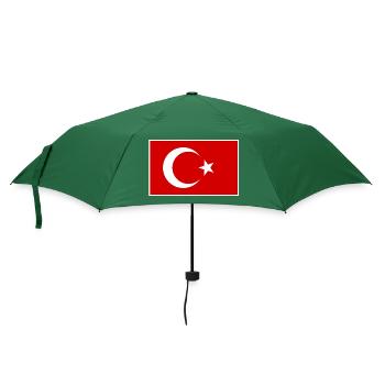 Turkey Türkiye Flag - Umbrella (small) - bottlegreen - Front