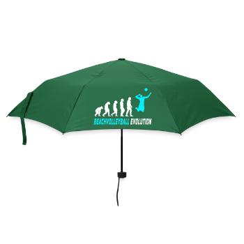 Beachvolleyball Evolution Design / Geschenkidee - Regenschirm (klein) - Flaschengrün - Vorne