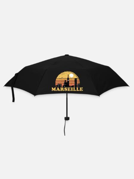 Marseille Couché de soleil Cadeau Vintage - Parapluie standard - noir