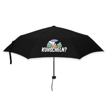 Kuhscheln niedliches Kuh Wortspiel - Regenschirm (klein) - Schwarz - Vorne