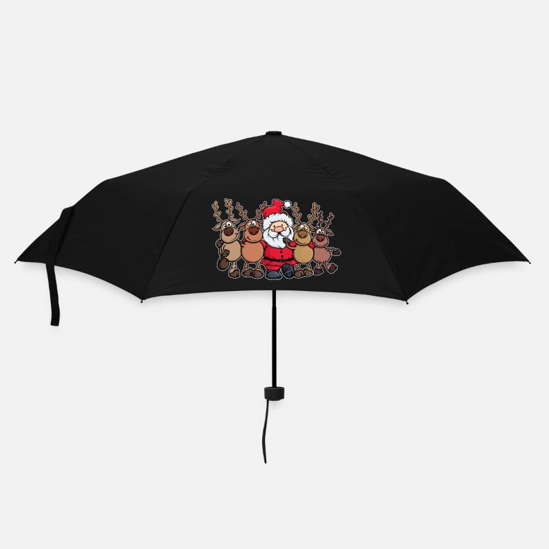 Hirsch Xmas Weihnachten Weihnachtsmann - Regenschirm (klein) - Schwarz
