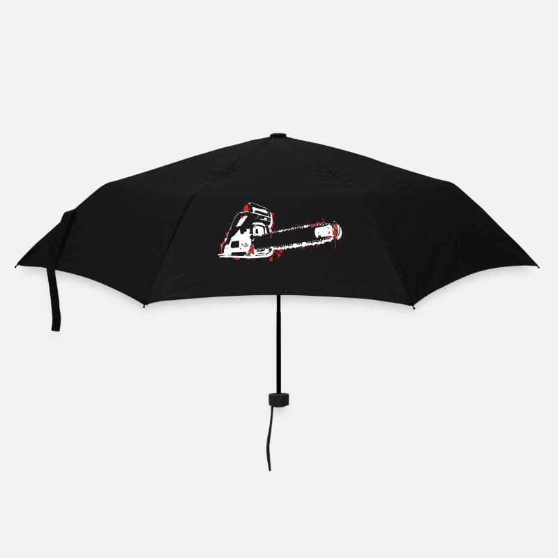 tronçonneuse sanglante tronçonneuse bûcheron bois parole - Parapluie standard - noir