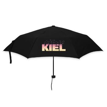 Kiel Germany City Font Birds Skyline - Umbrella (small) - black - Front