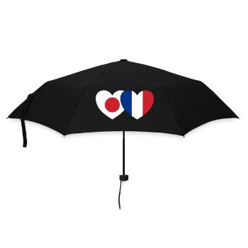 Japon France Flag Coeur - Parapluie standard - noir - Devant