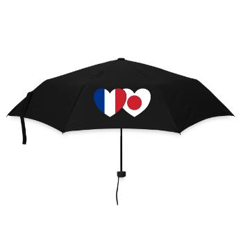 France Japan Flag Heart - Umbrella (small) - black - Front