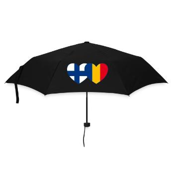 Finland Romania Flag Heart - Umbrella (small) - black - Front
