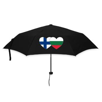 Finnland Bulgarien Flagge Herz - Regenschirm (klein) - Schwarz - Vorne