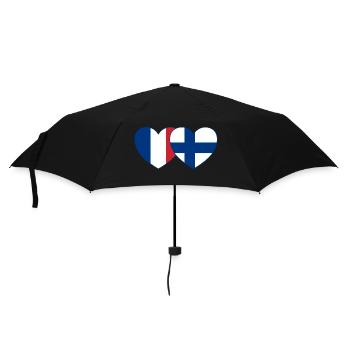 France Finlande Flag Coeur - Parapluie standard - noir - Devant