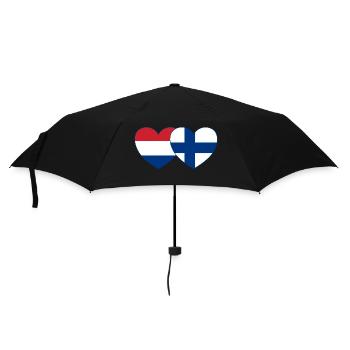 Cœur de drapeau de la Hollande Finlande - Parapluie standard - noir - Devant