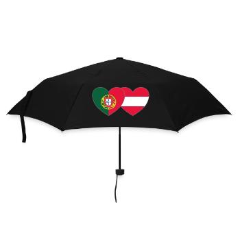 Portugal Austria Flag Heart - Umbrella (small) - black - Front