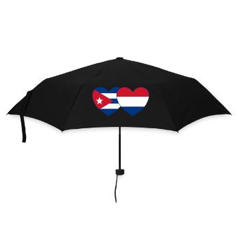 Cuba Holland Flag Heart - Umbrella (small) - black - Front