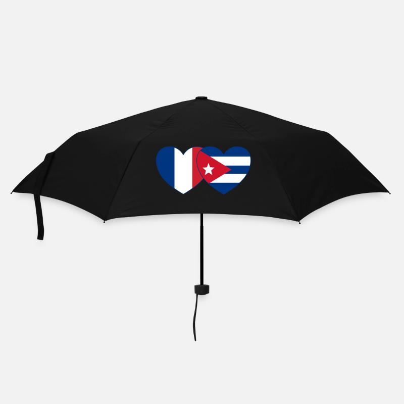 France Coeur de drapeau cubain - Parapluie standard - noir