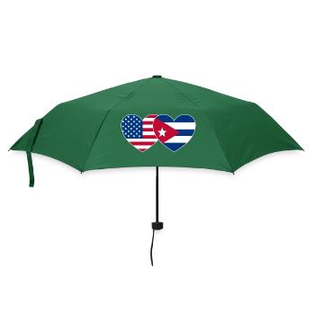 États-Unis Drapeau de Cuba Coeur - Parapluie standard - vert bouteille - Devant