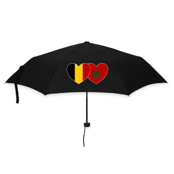Belgien Marokko Flagge Herz - Regenschirm (klein) - Schwarz - Vorne