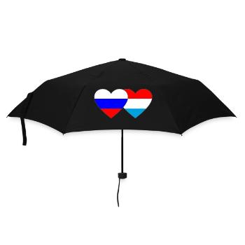Russie Luxembourg Flag Heart - Parapluie standard - noir - Devant