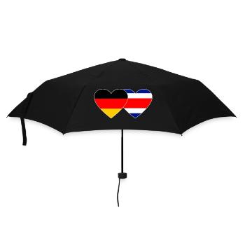 Germany Costa Rica Flag Heart - Umbrella (small) - black - Front