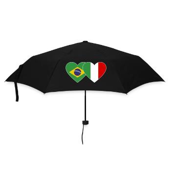 Italie Brésil Drapeau Coeur large - Parapluie standard - noir - Devant
