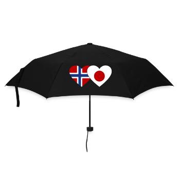 Norvège Japon Flag Coeur - Parapluie standard - noir - Devant