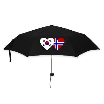 Südkorea Norwegen Flagge Herz - Regenschirm (klein) - Schwarz - Vorne