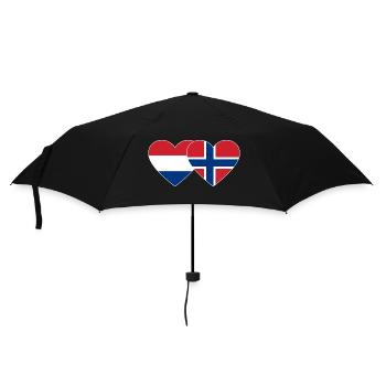 Holland Norway Flag Heart - Umbrella (small) - black - Front