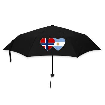 Norwegen Argentinien Flagge Herz - Regenschirm (klein) - Schwarz - Vorne