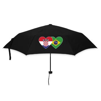 Croatie Brésil Flag Coeur - Parapluie standard - noir - Devant
