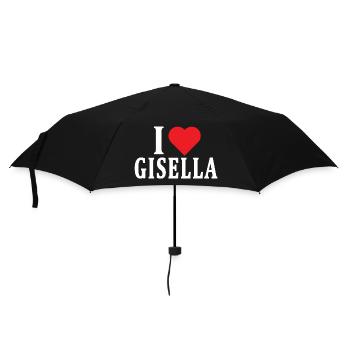 T-Shirt Ich liebe Gisella T-Shirt Geschenkidee - Regenschirm (klein) - Schwarz - Vorne