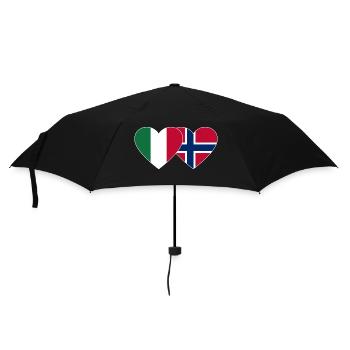 Italien Norwegen Flagge Herz - Regenschirm (klein) - Schwarz - Vorne