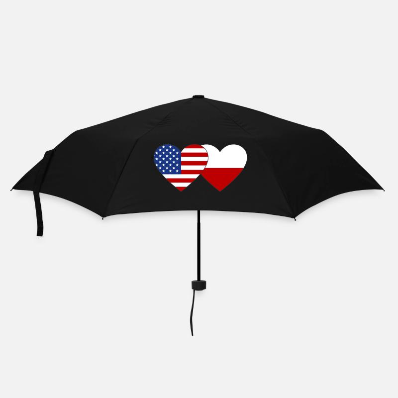USA Polen Flagge Herz - Regenschirm (klein) - Schwarz