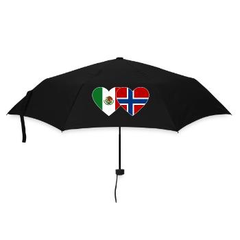 Mexico Norway Flag Heart - Umbrella (small) - black - Front
