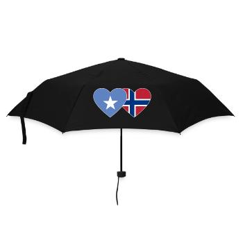 Somalia Norway Flag Heart - Umbrella (small) - black - Front