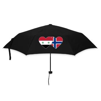 Syria Norway Flag Heart - Umbrella (small) - black - Front