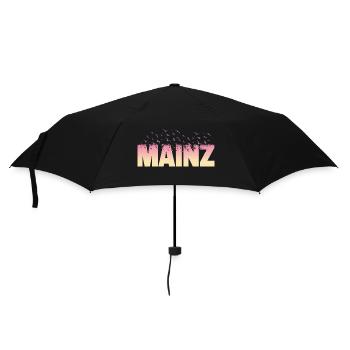 Mainz Deutschland Stadt Schrift Vögel Skyline - Regenschirm (klein) - Schwarz - Vorne