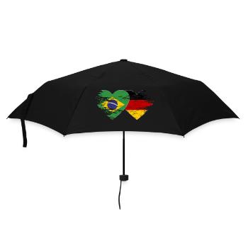 Brazil Germany flag used heart - Umbrella (small) - black - Front