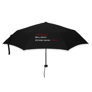 Valentinstag Hündchen Wau Geschenk Geschenkidee - Regenschirm (klein) - Schwarz - Vorne