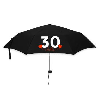 Hallo 30 Geburtstag 30er Geschenkidee Jahre Herz - Regenschirm (klein) - Schwarz - Vorne