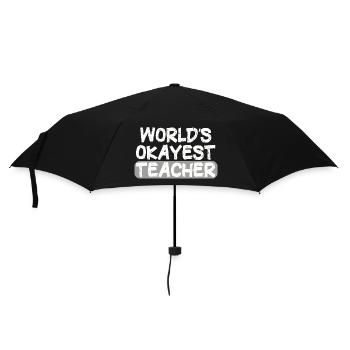 World's Okayest Teacher Statement - Umbrella (small) - black - Front