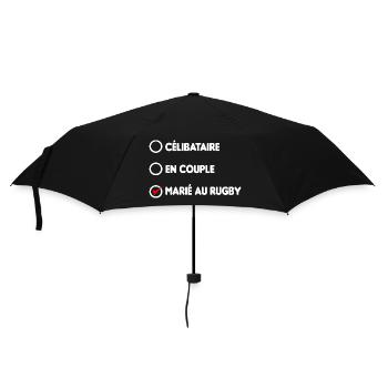 CELIBATAIRE EN COUPLE MARIE AU RUGBY - Parapluie standard - noir - Devant