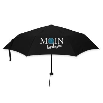 Moin Borkum - Regenschirm (klein) - Schwarz - Vorne