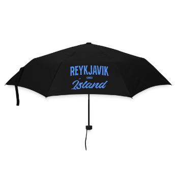 Reykjavik Island Lettering - Umbrella (small) - black - Front