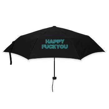 Happy Fuck Fou - Regenschirm (klein) - Schwarz - Vorne
