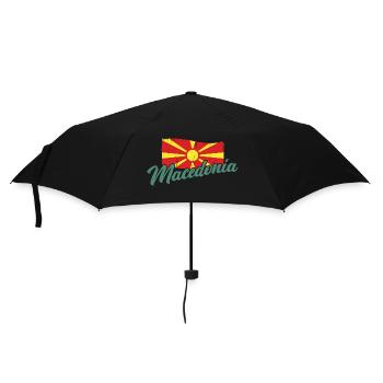 Mazedonien Skopje Balkan Herkunft Flagge National - Regenschirm (klein) - Schwarz - Vorne