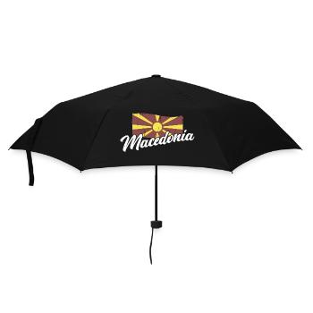 Mazedonien Skopje Balkan Herkunft Flagge National - Regenschirm (klein) - Schwarz - Vorne