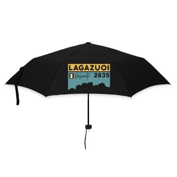 Monte Lagazuoi Souvenir Andenken Dolomiten Wandern - Regenschirm (klein) - Schwarz - Vorne