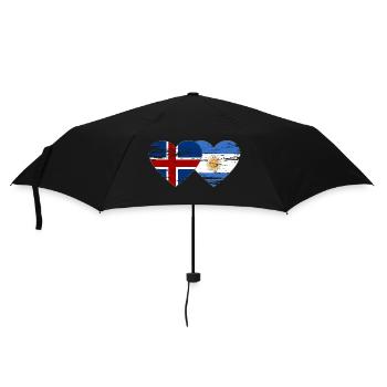 Islande Argentine Drapeau Coeur Utilisé - Parapluie standard - noir - Devant
