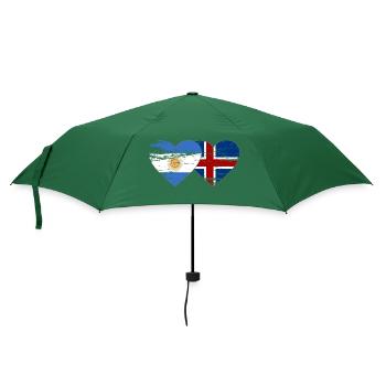 Argentine Islande drapeau coeur utilisé - Parapluie standard - vert bouteille - Devant