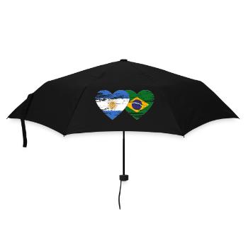 Argentine Brésil Drapeau Coeur Utilisé - Parapluie standard - noir - Devant