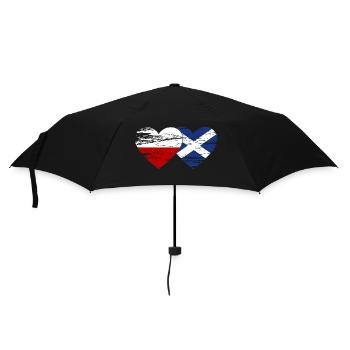 Poland Scotland Flag Heart Used - Umbrella (small) - black - Front