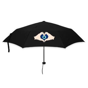 Nazar Heart Shape with Hands - Umbrella (small) - black - Front